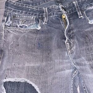 Guess Black Relaxed Jeans with Vintage Distressing